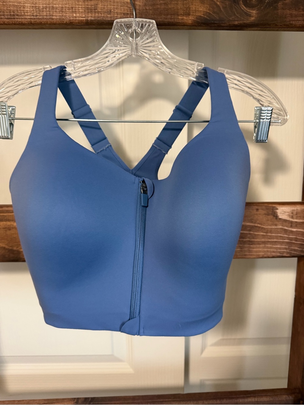 Soma Front-Zip Longline Sports Bra - Slate Blue